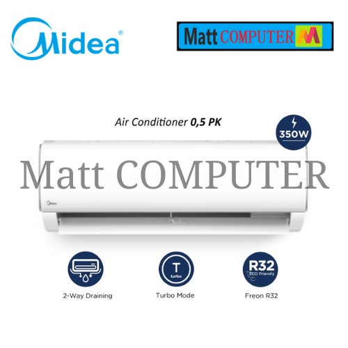 Midea 0.5 PK AC Split Air Conditioner Standard MSAF-05CRN2 ( +MSAF-05C)