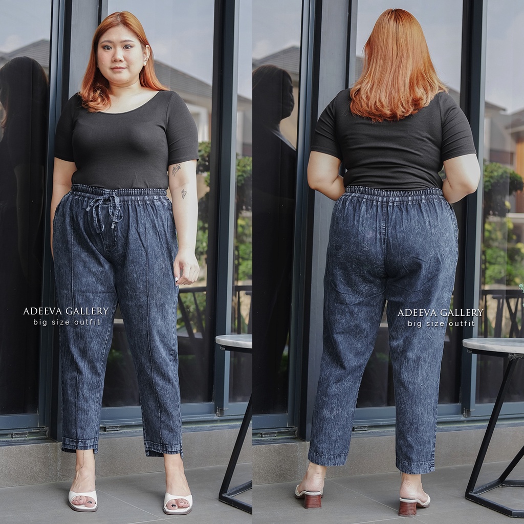 ADEEVA Kyoto Pants Jumbo Celana Jeans Wanita Jumbo