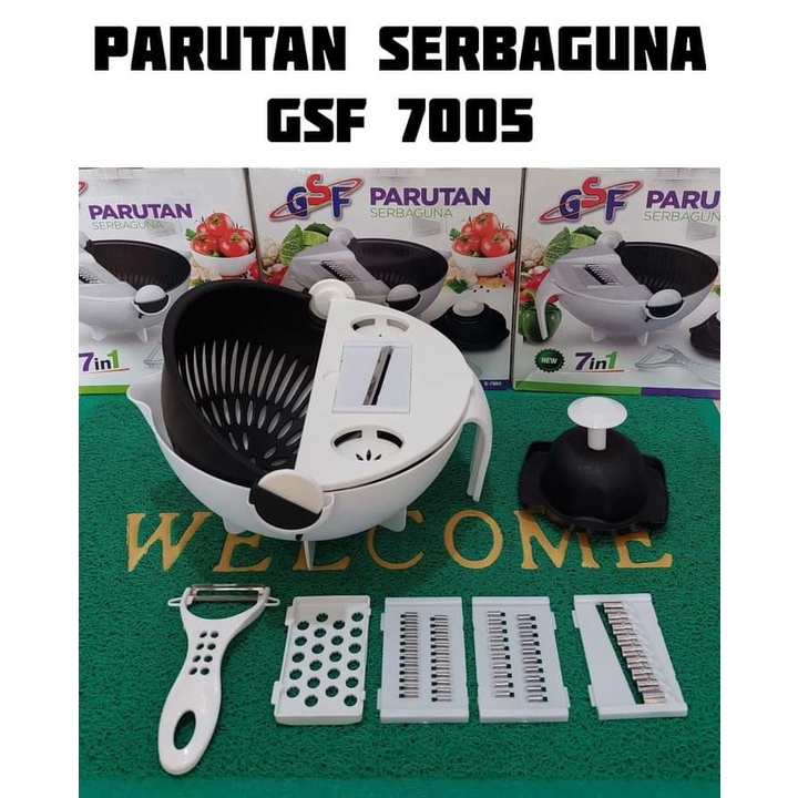 ALAT PARUTAN SERBAGUNA BASKOM / MANGKOK TIRISAN SAYUR MULTIFUNGSI 7 IN 1 GSF G-7005 / GSF G7005 / GSF 7005