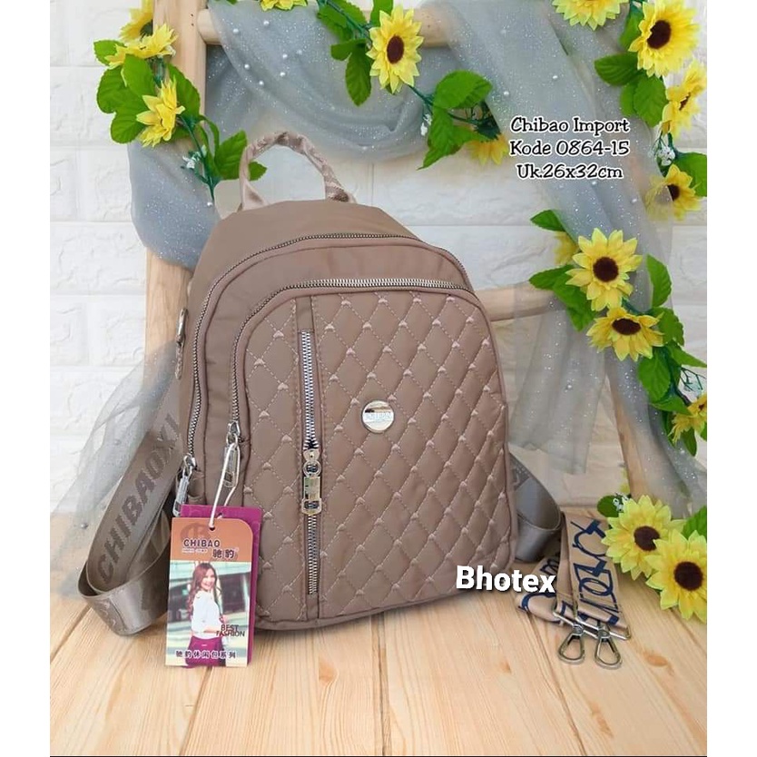 Tas Ransel Chibao 0864-15 Bahan Parasut. Tas Wanita Tas Chibao ORI Tas Ransel Chibao Import BEST SELLER BISA BAYAR DITEMPAT.!!!!