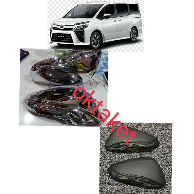 cover spion Toyota Voxy activo hitam chrome