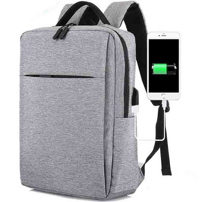 Tas Laptop Punggung Backpack Ransel Waterproof USB Port 14 - 15.6 inch