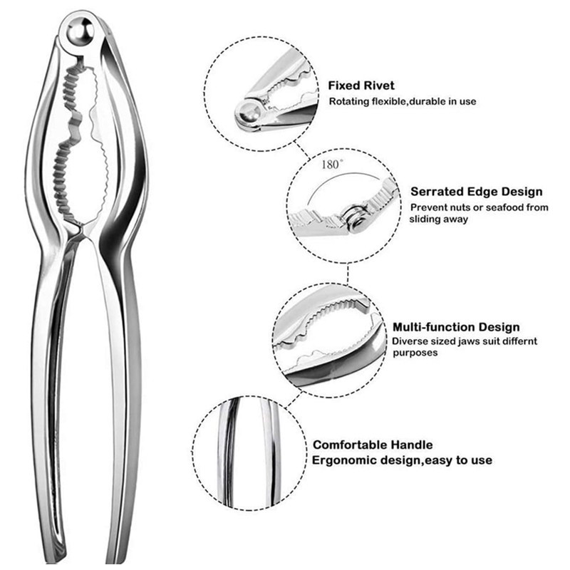 JG - PEMBUKA KEPITING -  Kepiting Pemecah Cangkang Lobster Alat Penjepit Walnut Kacang-Kacangan Stainless Steel Crab Grip Clamp