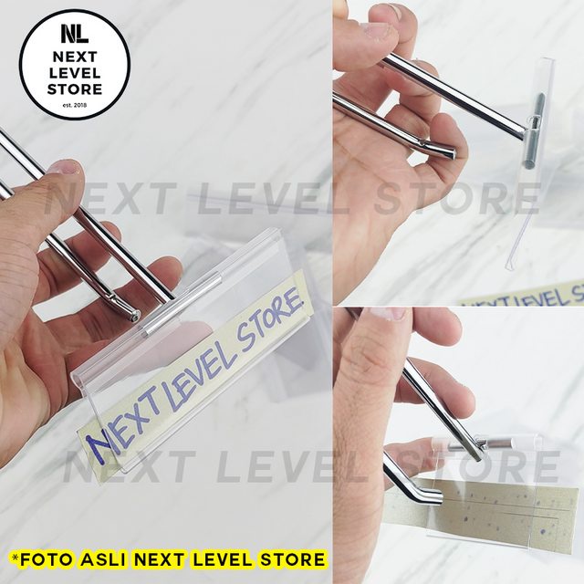 Label Plastik PVC Price Tag Card Name Etalase Double Hook - ADA 3 SIZE - SMALL/MEDIUM/LARGE - 4.2cm x 6cm/8cm/10cm