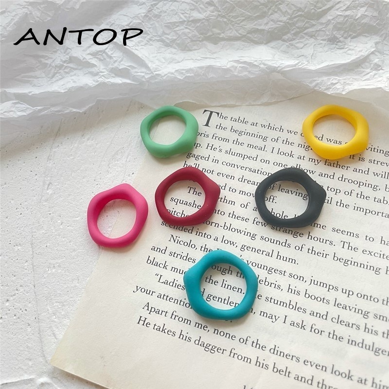 Cincin Fashion Gaya Korea Warna Permen Akrilik ANTOP