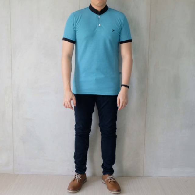 [CLEARANCE SALE] Kaos Kerah Shanghai Polo Hijau Biru Polos Simple