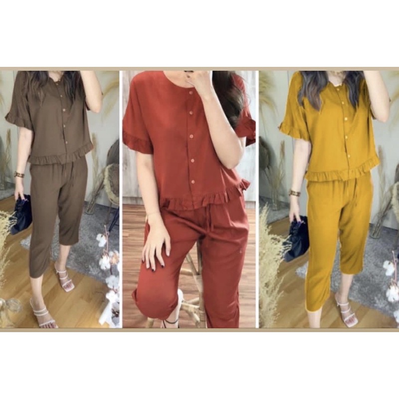 SET ATASAN RUFFLE WANITA