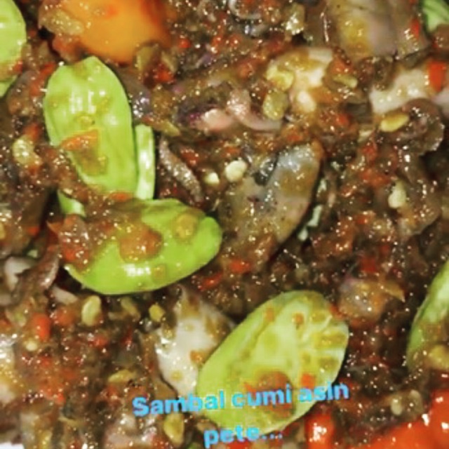 

Sambal cumi asin pete