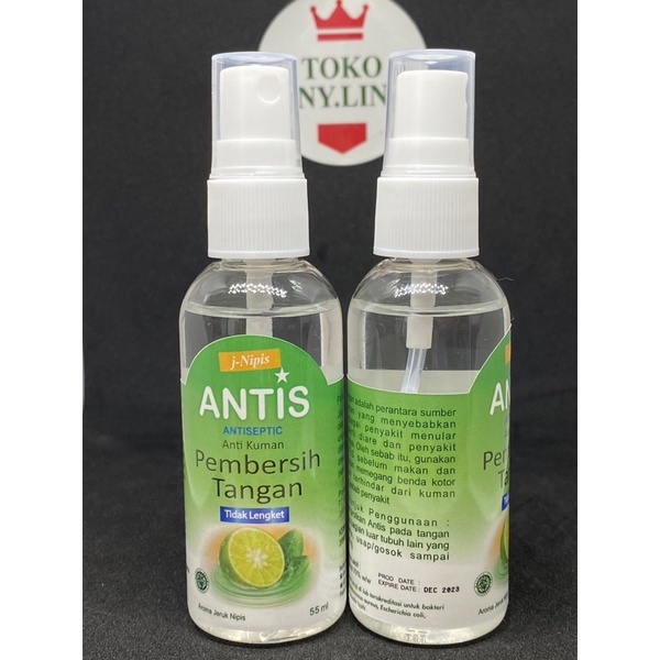 ANTIS 55 ml jeruk nipis  - hand sanitizer - pembersih tangan