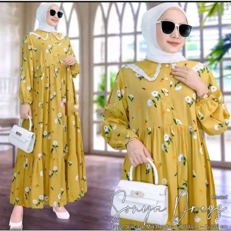 SONYA MIDIDRESS//MOTIF RAYON BUNGA SONYA