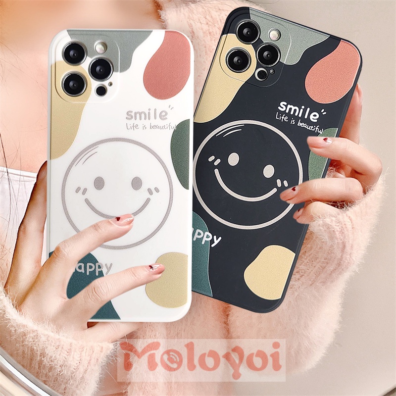 Soft Case Tpu Motif Smile Untuk Iphone 8 6 6S 7 Plus 13 11 12 Pro Max Xr X Se 2020 Xs Max