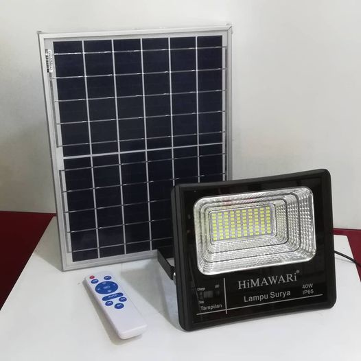 LAMPU KAP SOROT LED 40W CAHAYA PUTIH + SOLAR CELL