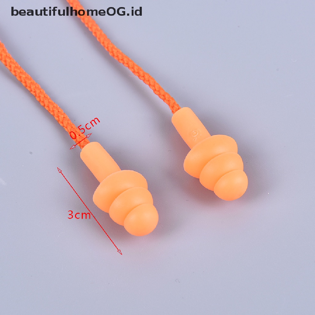 Earplugs Bahan Silikon Dengan Tali Untuk Berenang