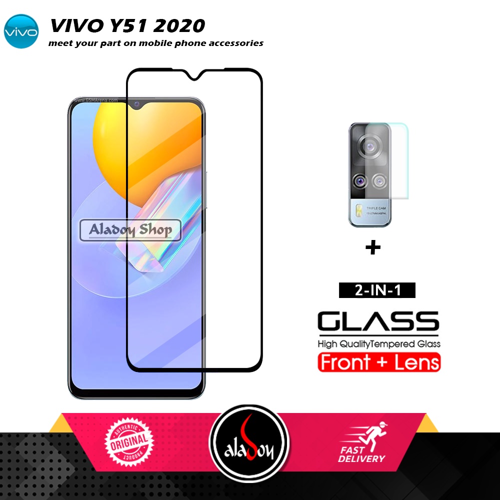 PAKET 2 IN 1 Tempered Glass Layar VIVO Y51 2020 Free Tempered Glass Camera