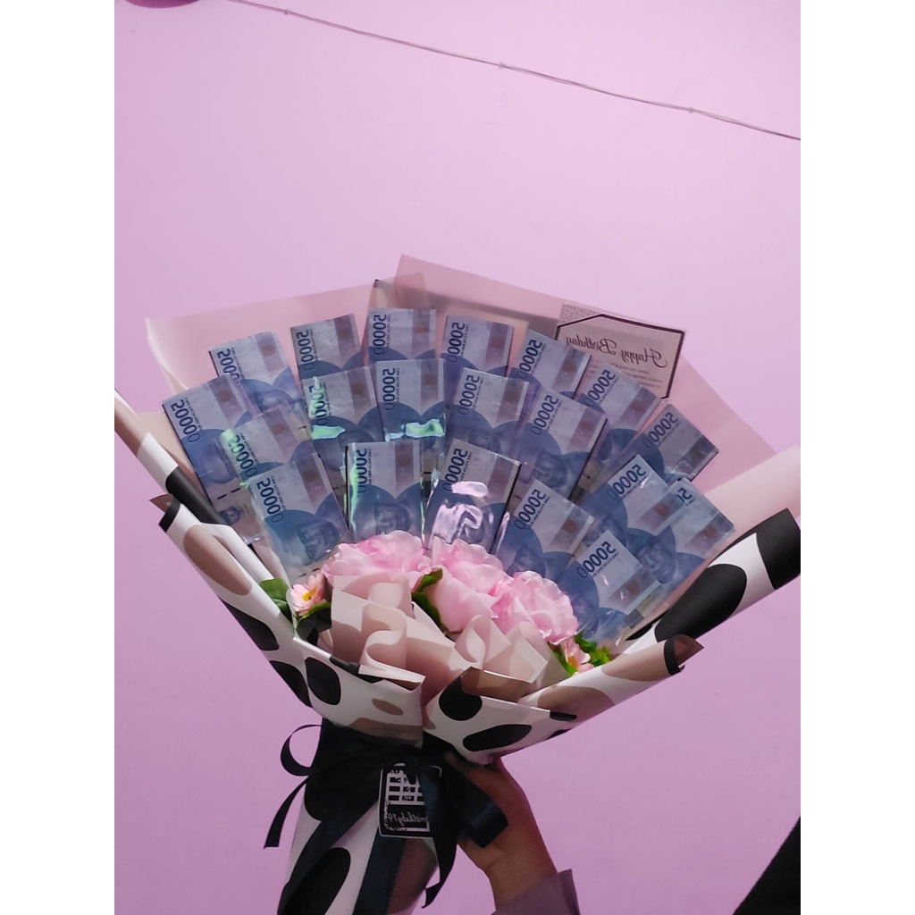 Jasa Money Bucket HandBucket Bouqet Uang Bucket Bunga Uang - Souvenir Bucket Uang Duit Asli 20 Lemba