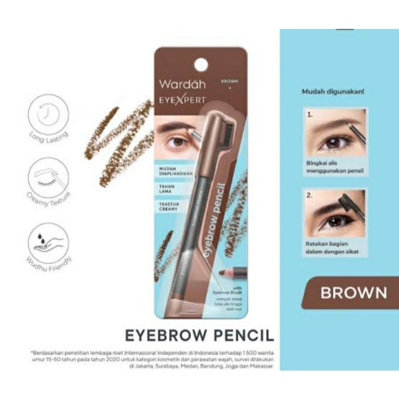 Wardah pensil alis EyeExpert Eyebrow pencil with brush / matic brow definer