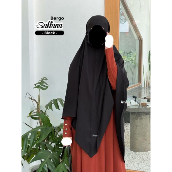 Saffana Bergo Tali Jumbo by Azda (Hitam, Grey)