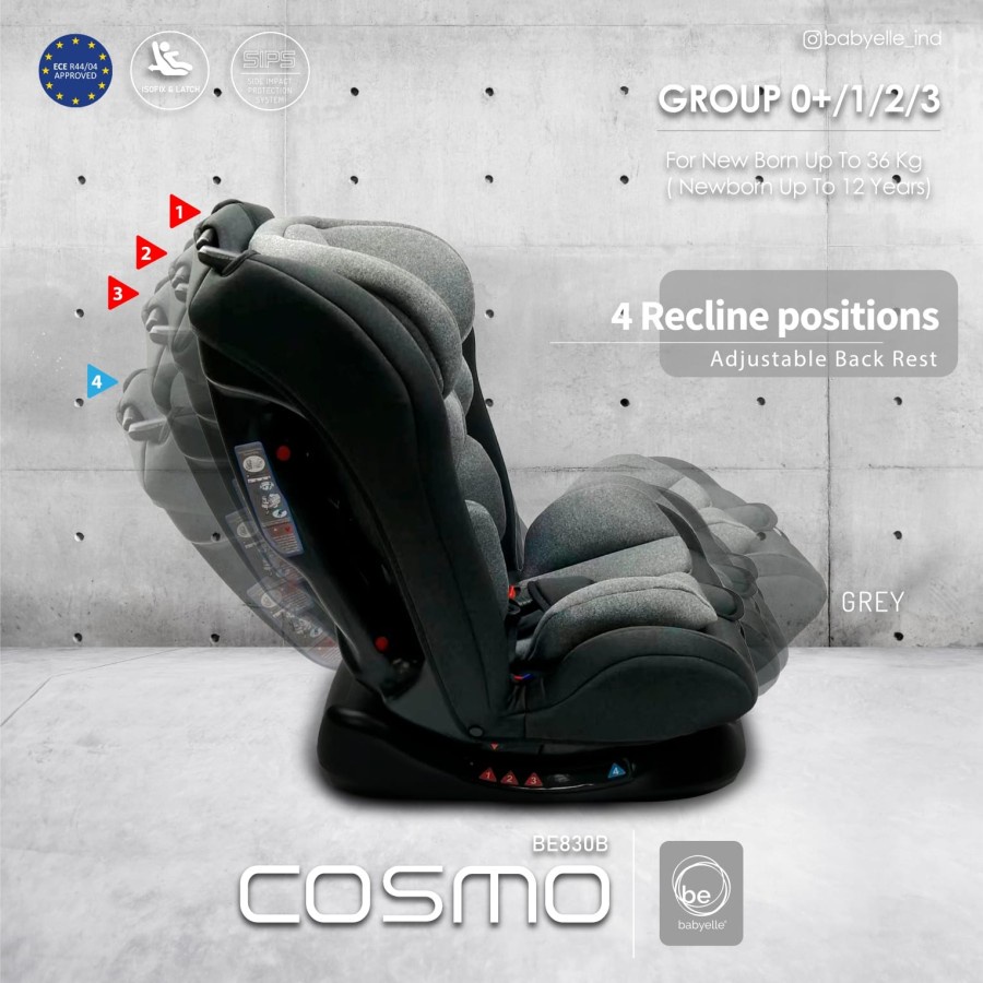 Carseat Babyelle Cosmo BE830B / Carseat Babyelle Cosmo Ix / Kursi Mobil Anak