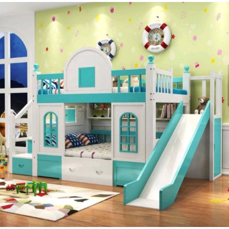 DIPAN DIVAN DIFAN TINGKAT ANAK WHITE GREEN