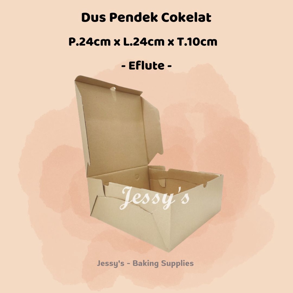 

Dus Box Kotak Kue Cake Tinggi Eflute 24 x 24 x 10 (Cokelat Kraft)