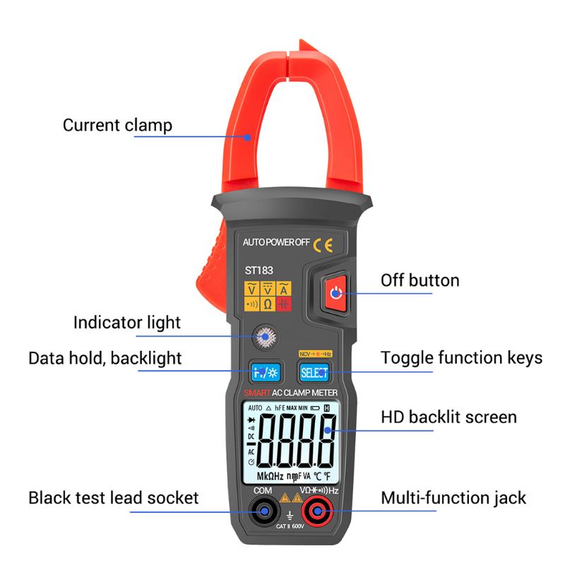 Mary ST181 Multimeter Ammeter Digital DC / AC 6000 Hitungan Untuk Mobil