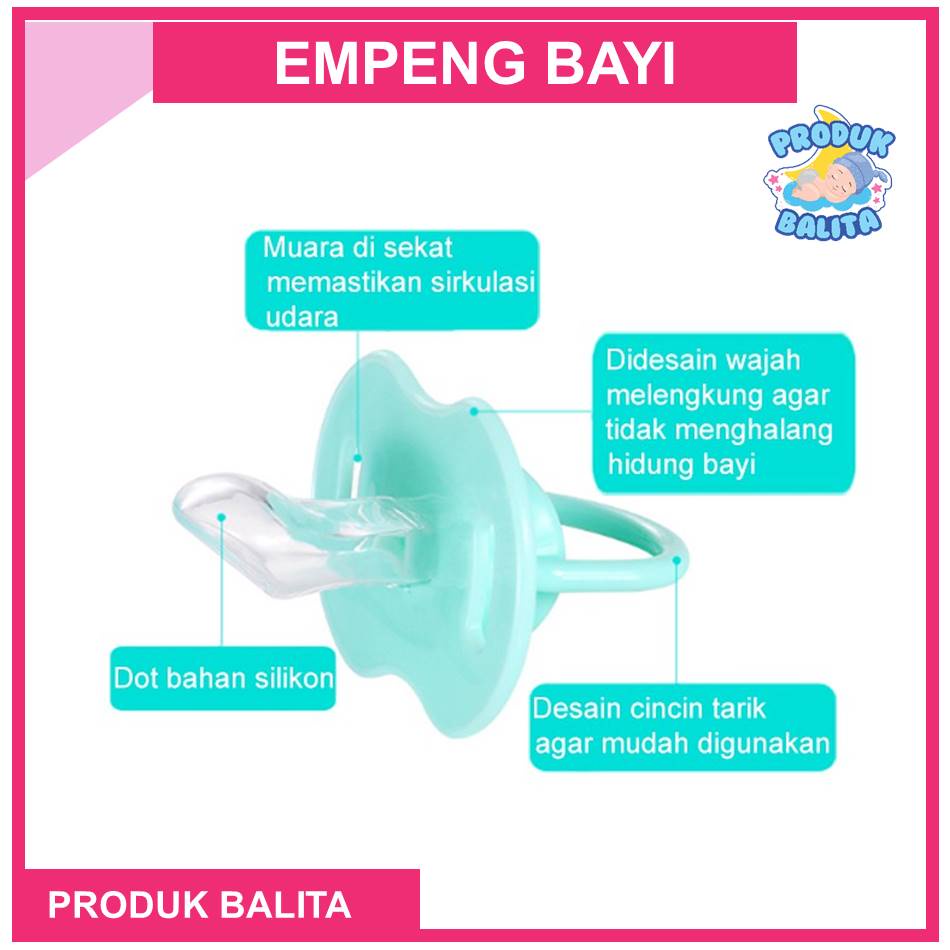 Empeng  Dot Bayi Biasa Dot Bayi Datar Dot Bayi Bulat  Baby Pacifier Baby Soother - Kompeng Bayi Food Grade