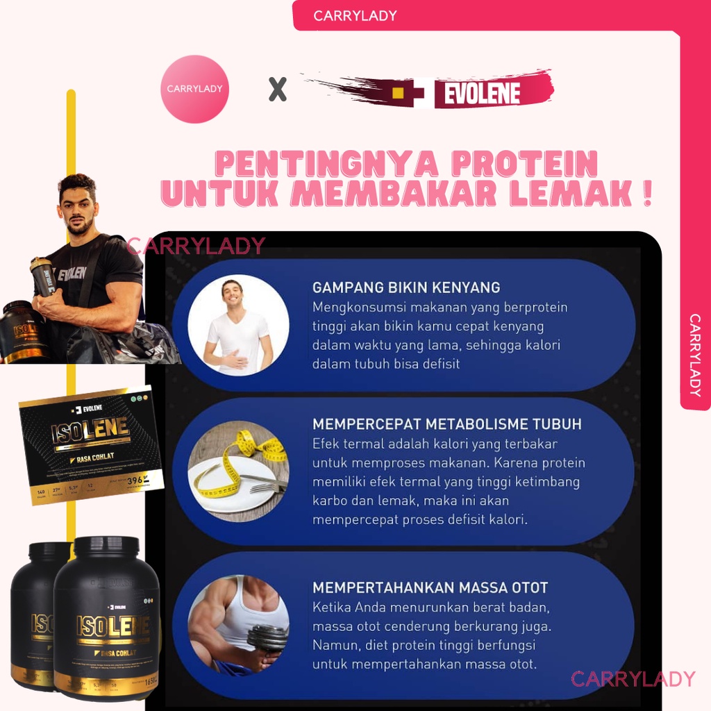 ISOLENE 1 BOX 12 SACHET WHEY ISOLATE BPOM HALAL SUSU PROTEIN FITNESS GYM EVOLENE COD ISO