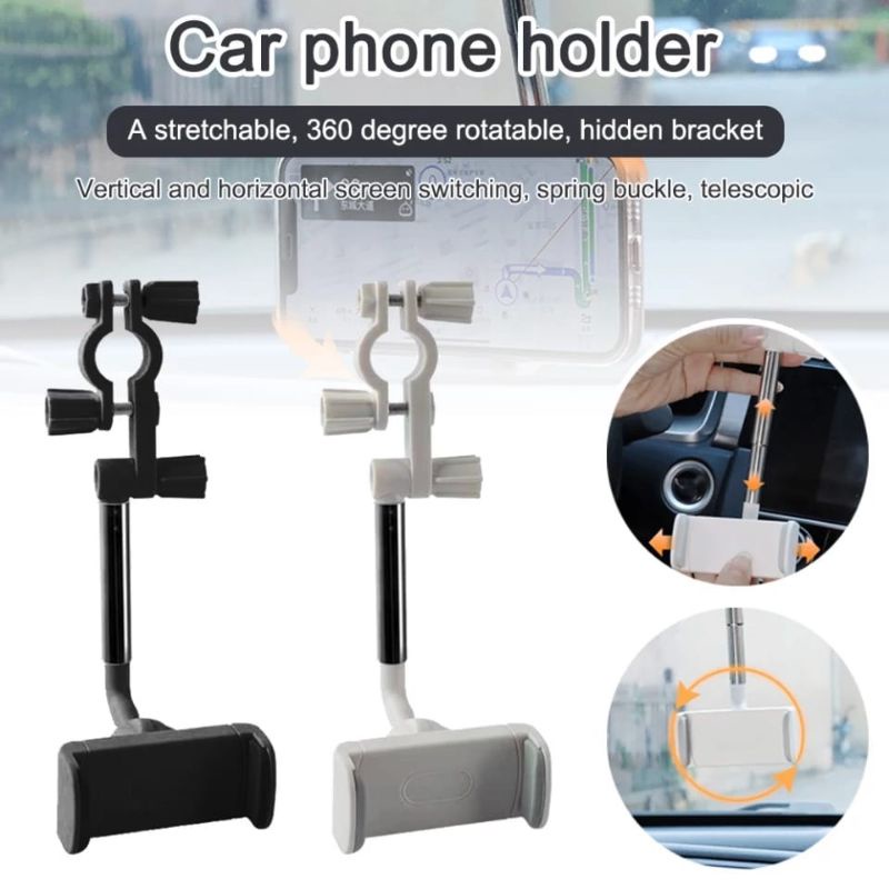 Holder hp Mobil Jepit Spion Car Phone Holder Multifungsi 360 Derajat