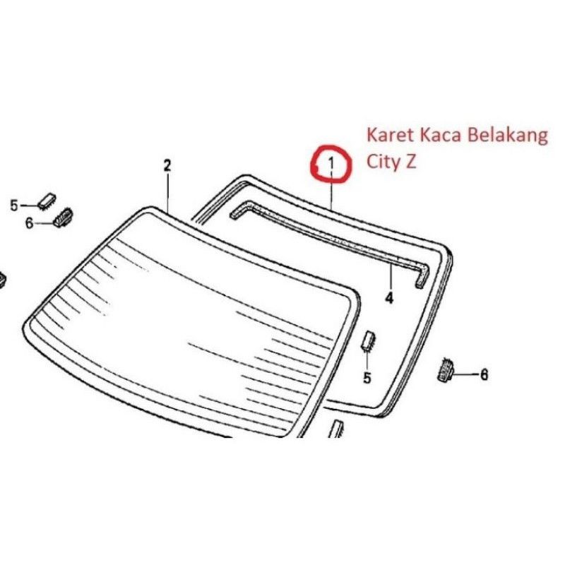 AM - Karet Kaca Besar Belakang Honda City Z / Pesona 1996-2002 ORIGINAL
