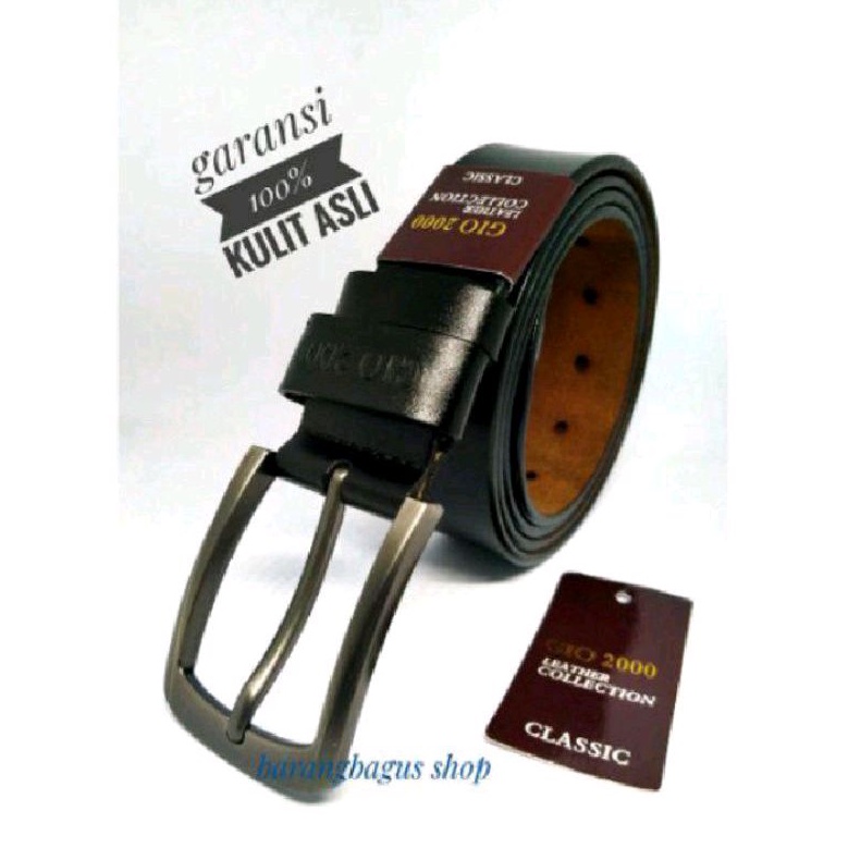 Sabuk Kulit Pria Gio 2000/ Ikat Pinggang Gio 2000 Garansi 100% Kulit Asli