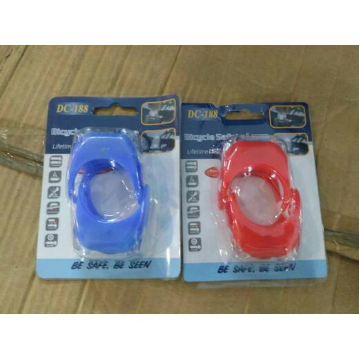 Lampu Sepeda LED Biru atau Merah 2 Mata Set 2pcs