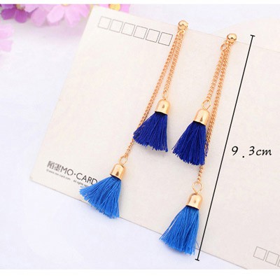 LRC Anting Tusuk Bohemia Padparadscha Tassel Decorated Simple Design Y5512X