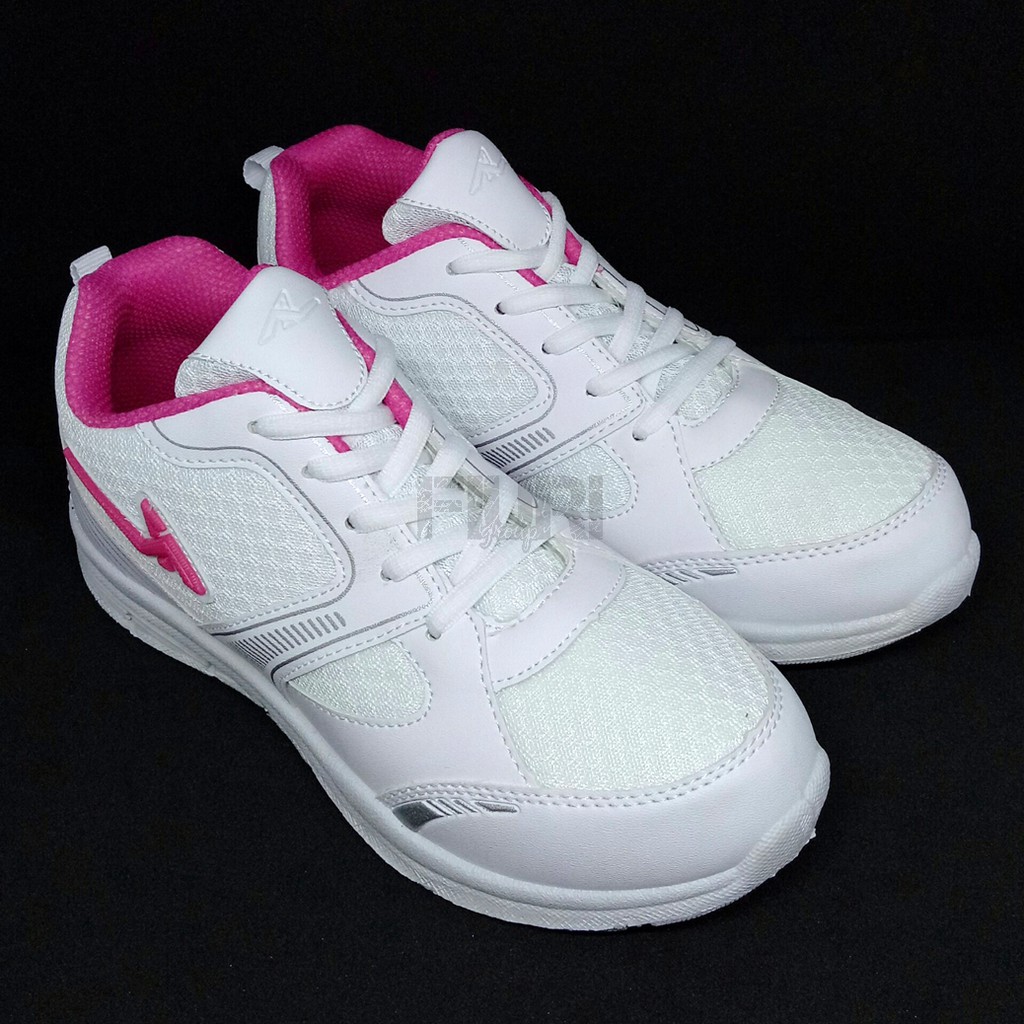 FIURI - Pro ATT Original - LGP 680 Putih Pink 37-40 - Sepatu Kets Sneakers Wanita - Sepatu Olahraga Sport Wanita - Sepatu Casual - Sepatu Jogging Lari Fitness Gym Senam Wanita - Sepatu Anak Perempuan Cewek -Sepatu Sekolah Bertali SD SMP SMA