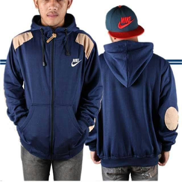 LAYYINA FLEECE ELBOW NAVY / JAKET / ELBOW NAVY / SWEATER ELBOW ZIPPER HOODIE BIRU DONGKER