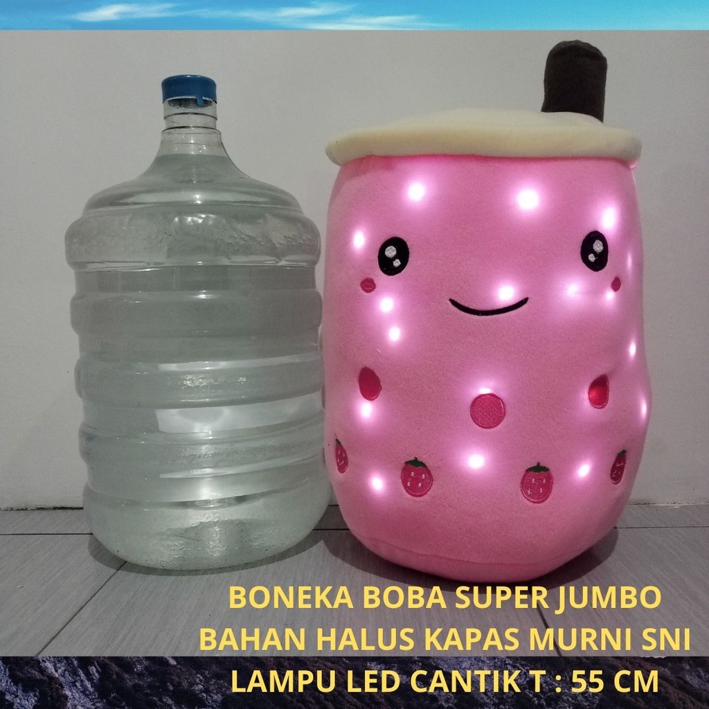 Boneka Boba Jumbo Besar Bahan Lembut Padat Berisi Kapas SNI Lampu LED Cantik Berkualitas