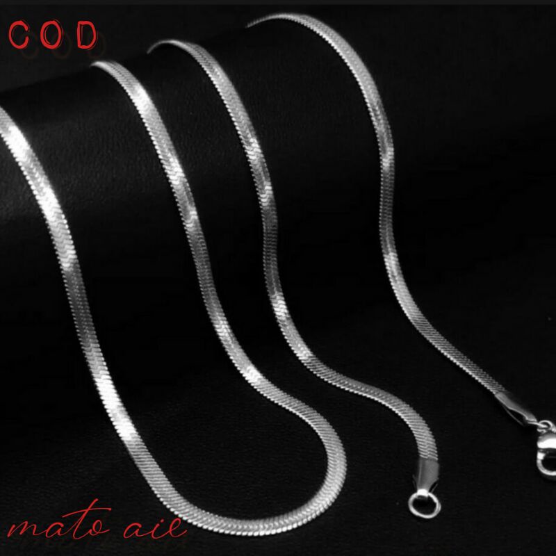 KALUNG TITANIUM GEPENG CEWEK DAN COWOK(PERAK)