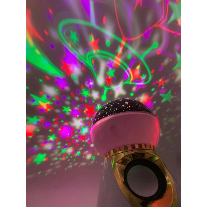 Lampu Disco Bluetooth Speaker Proyektor UFO &amp; Bintang