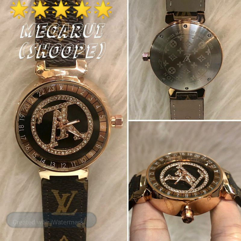 JAM TANGAM CEWEK LOUIS VUITON LV MUTAR BROWN SUPER PREMIUM AAA
