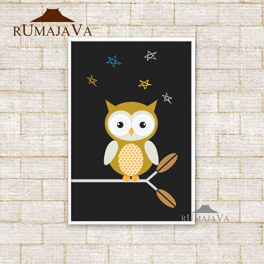 Poster Burung Hantu Poster Owl Dekorasi Cantik Kamar Anak