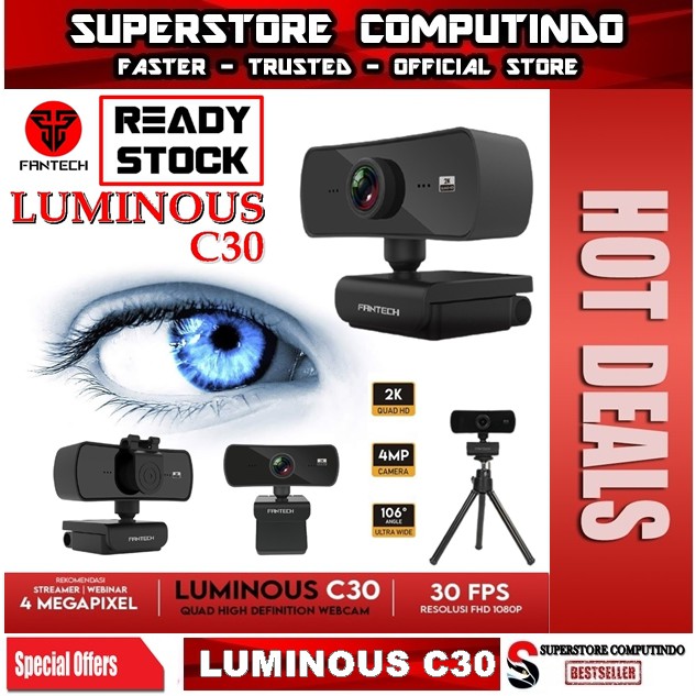 Fantech Webcam 2K 4MP Luminous C30 QHD 1440P