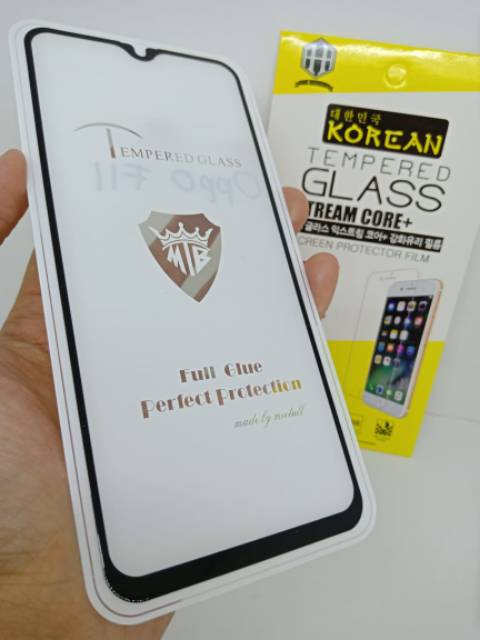 KOREAN Tempered Glass Oppo F11 6.53 inchi FULL SCREEN Guard Oppo F11 FULL GLUE Anti Gores Kaca