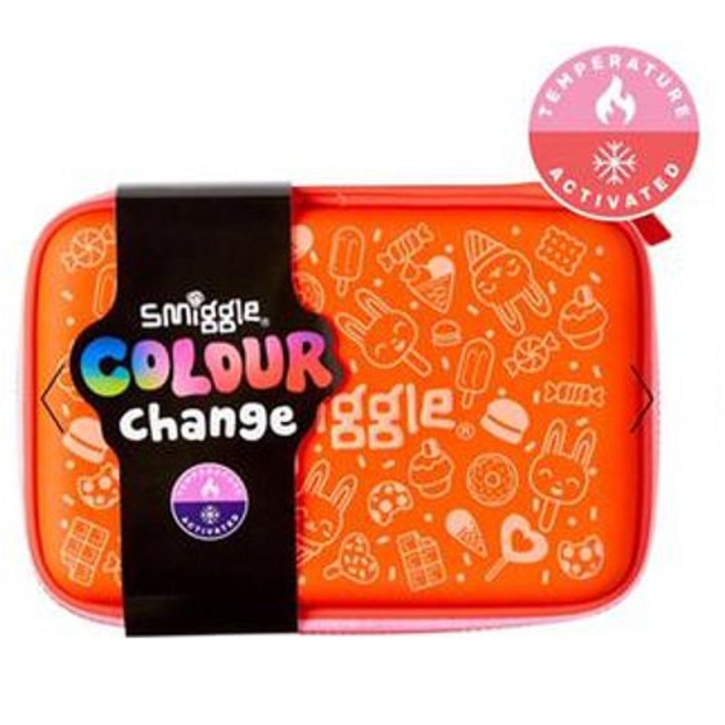 

Smiggle Colour Change Hardtop Pencil Case Orange Peach