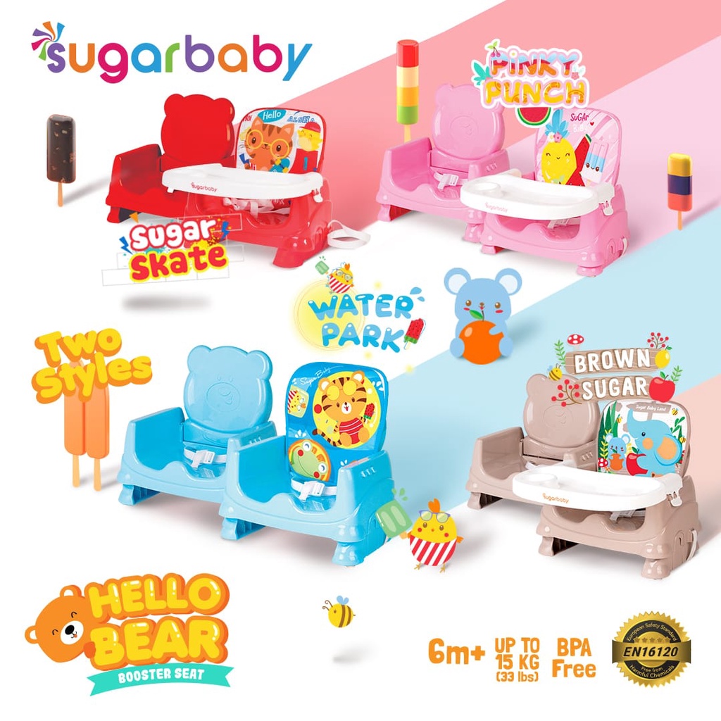 Sugarbaby MY CHAIR // FUN CHAIR // Sit On Me Folded ( BABY BOOSTER &amp; HIGH CHAIR ) 6 Growing Stages