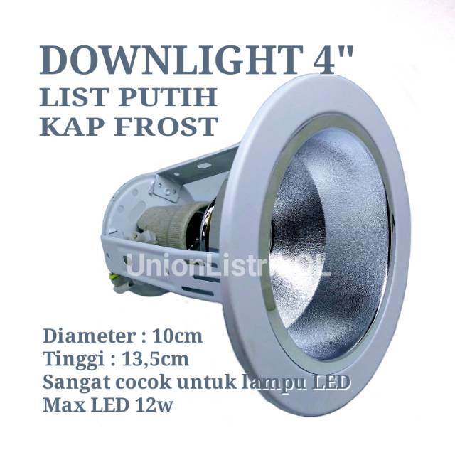 DownLight 4&quot; Kap Lampu Tanam 4&quot; IN-LITE untuk lampu LED