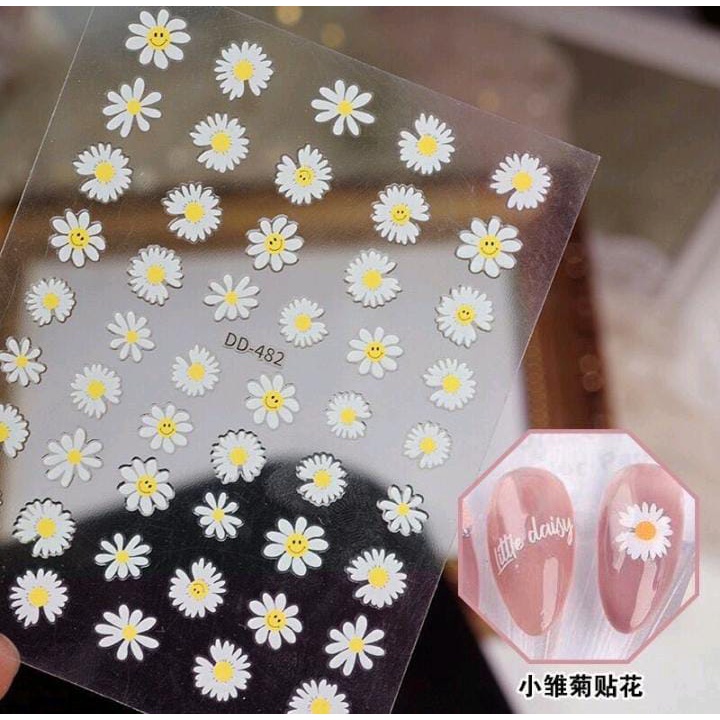 NAIL STICKER SUN FLOWER STIKER KUKU BUNGA PUTIH MATAHARI SUMMER / KUKU /NAIL