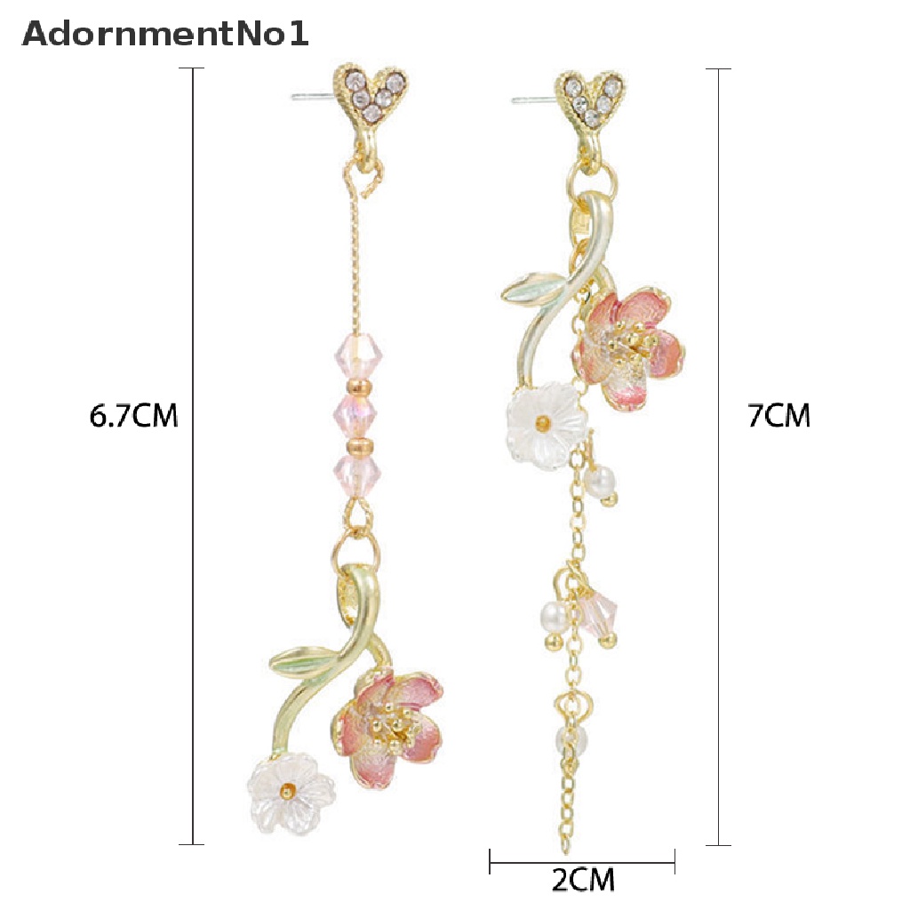 (AdornmentNo1) Anting Gantung Panjang Kait Motif Kucing + Bunga Aksen Hollow Untuk Perhiasan Wanita