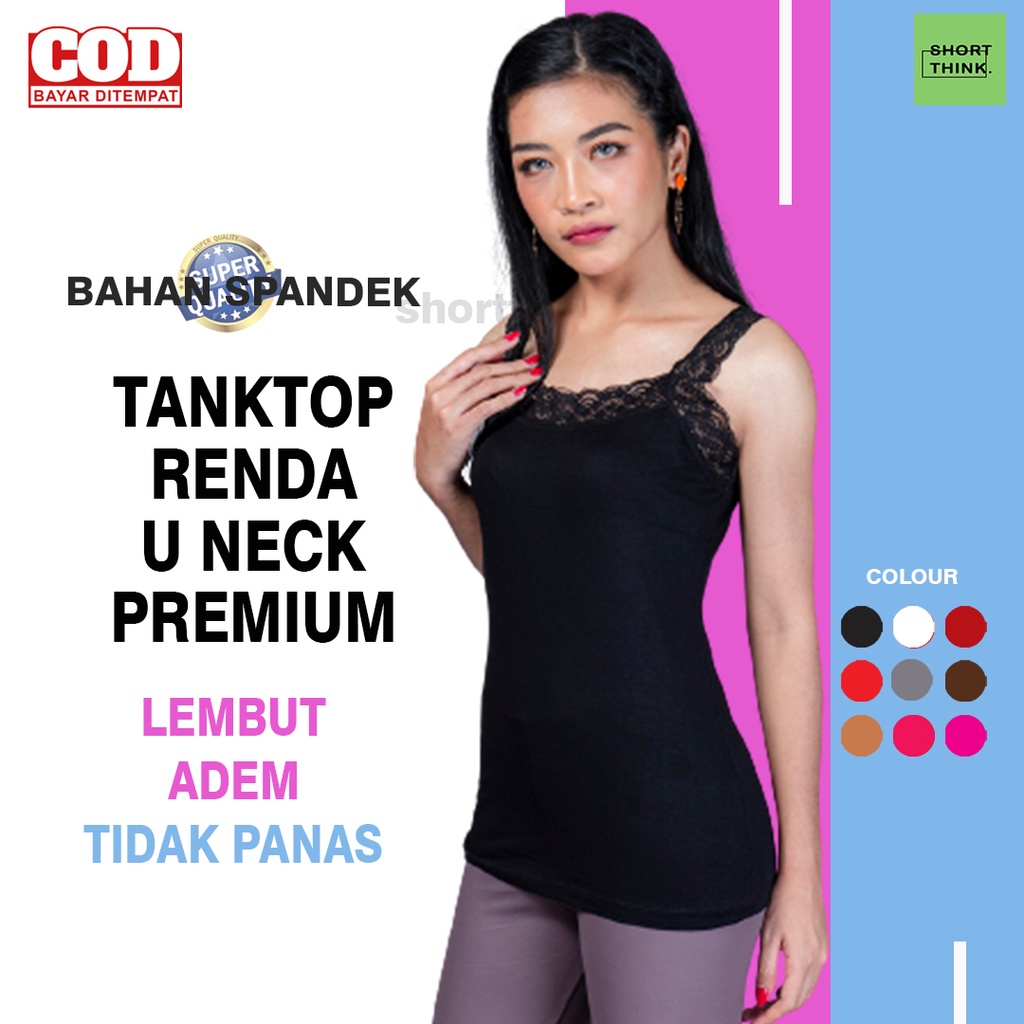 TANKTOP WANITA RENDA UNECK TANK TOP WANITA TALI RENDA LEBAR PREMIUM