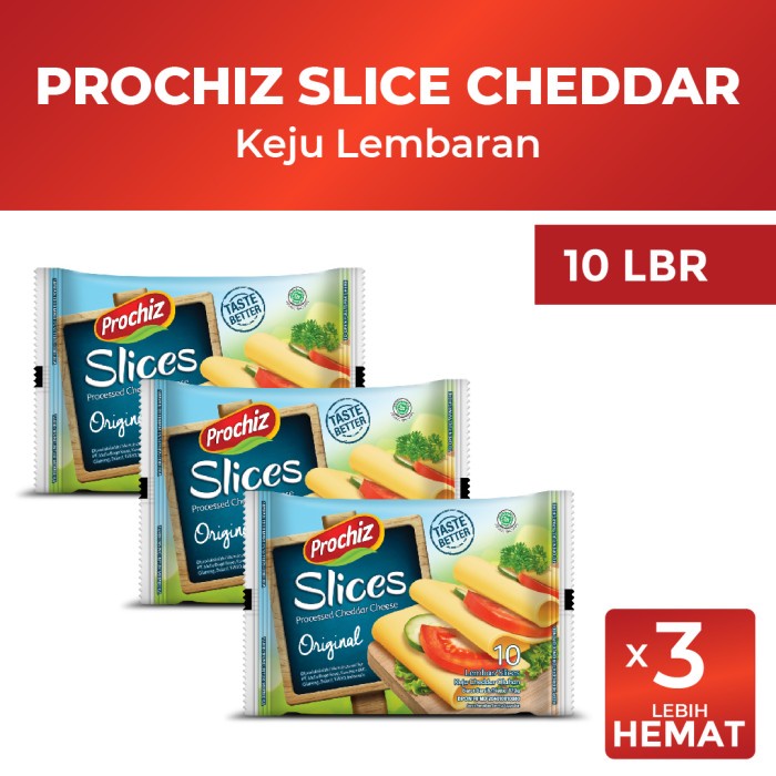 

101bfbb Prochiz Slice Cheddar 10'S Triple Pack Xa201As