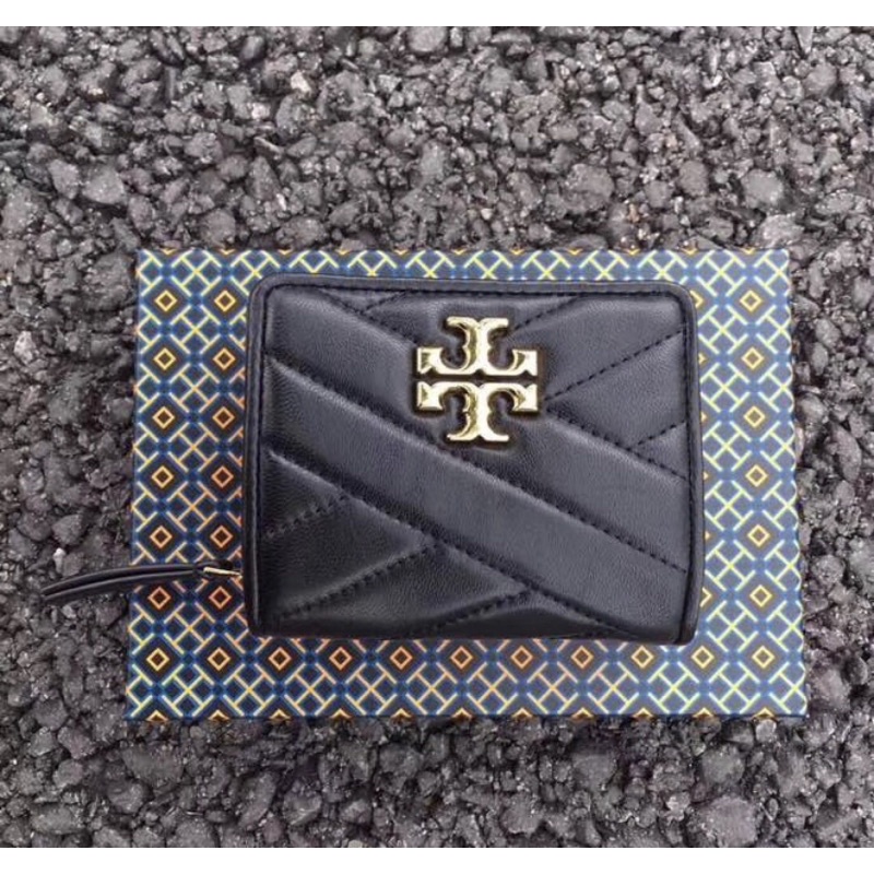 Tory Burch Kira Chevron Medium Slim Wallet - Black