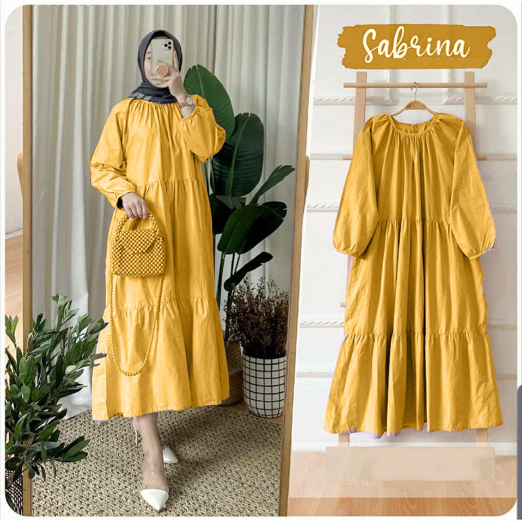 Sabrina Midi Dress All Size Fit to XL Atasan Wanita Polos Tunik Sabrina Premium Katun Impor